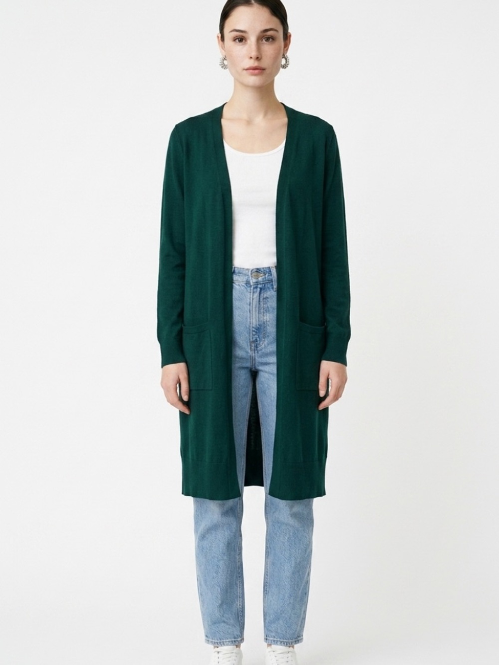 Lafayette 148 New York emerald Green cardigan duster organic cotton new with tag